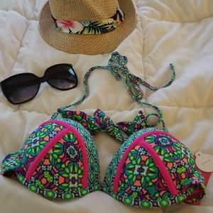 Bright colored bikini top